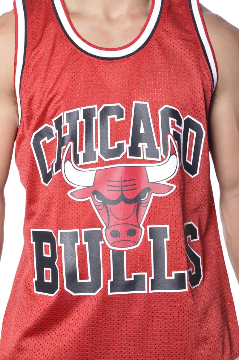 Chicago Bulls Mitchell & Ness NBA Mesh Tank Top Jersey Shirt - Red