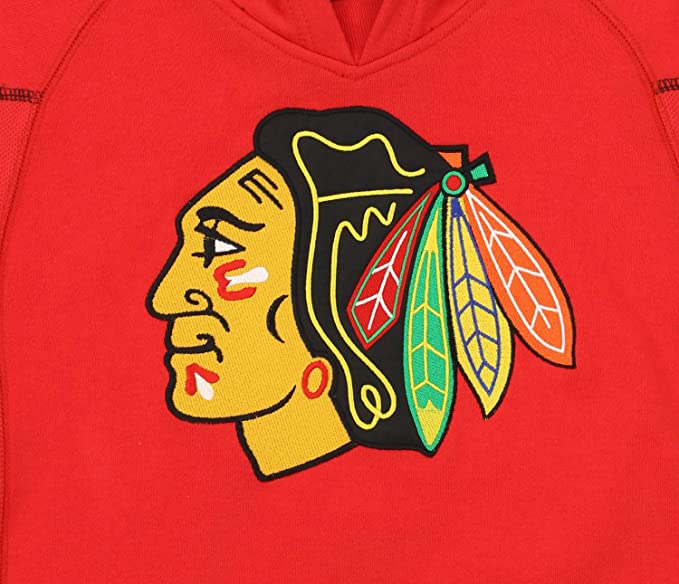 Chicago Blackhawks Reebok Youth Red Face Off Pullover Hoodie