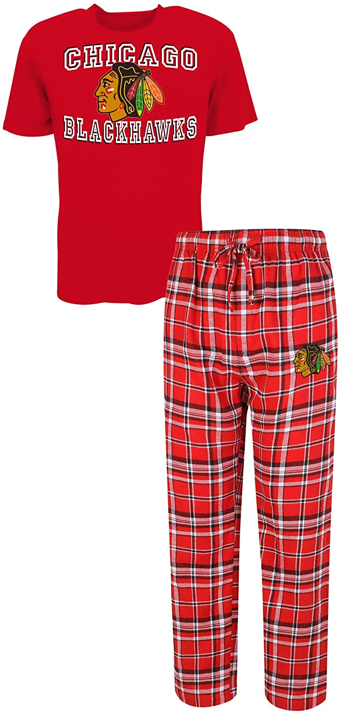 Chicago Blackhawks Two Piece Tiebreaker Tee & Pajama Set Concepts Sport - Pro Jersey Sports