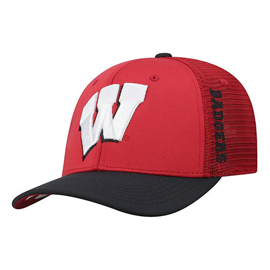 Mens Wisconsin Badgers Chatter One Fit Flex Fit Hat By Top Of The World
