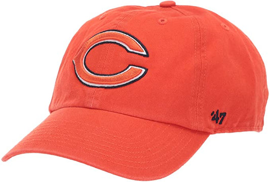 Men's Chicago Bears '47 Orange Primary Logo Clean Up Adjustable Hat - Pro Jersey Sports