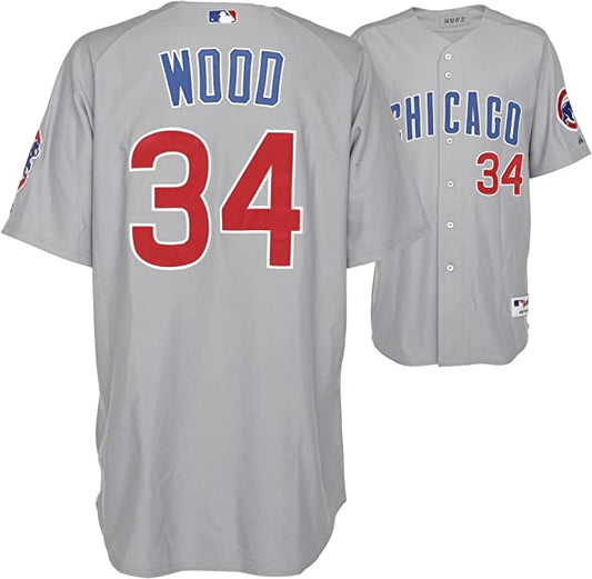 Mens Majestic Chicago Cubs Kerry Wood Road Gray Authentic Jersey - Pro Jersey Sports