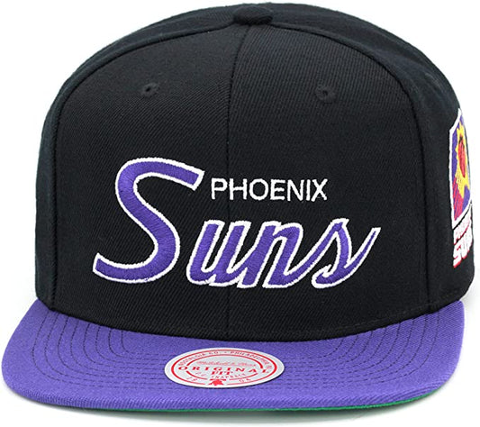 Men's Phoenix Suns Script Mitchell & Ness 2 Tone 2.0 Snapback Hat