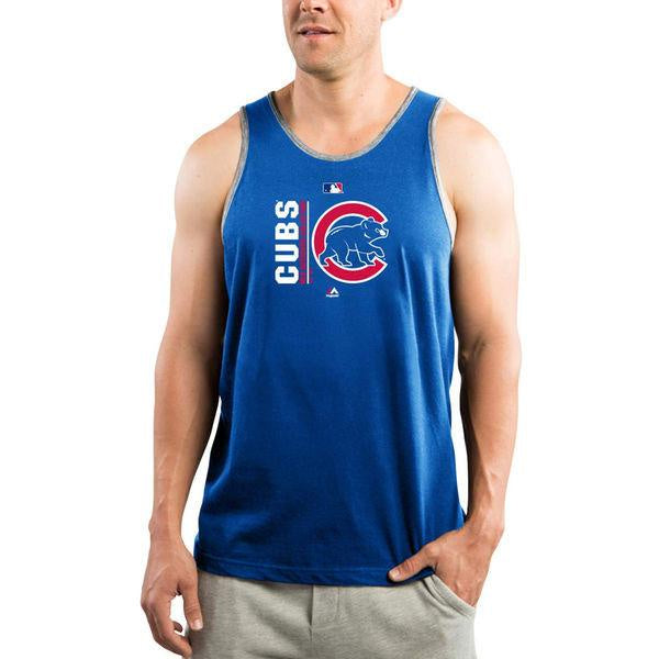 Men's Chicago Cubs Royal/Gray Authentic Collection Team Icon Tank Top