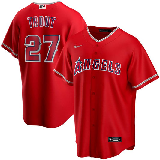 Men's Los Angeles Angels Mike Trout Nike Red Alternate Replica Player Jersey
