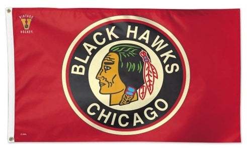 Chicago Blackhawks 3X5 1934 Logo Deluxe Flag