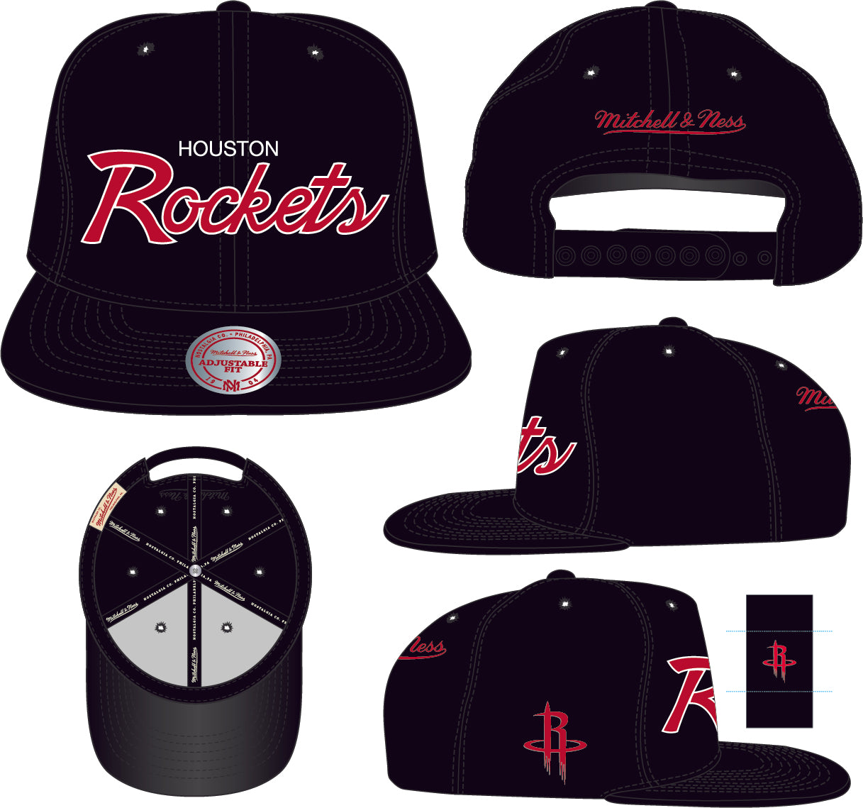 Men's Houston Rockets Black NBA Sports Specialty Snapback Adjustable Hat
