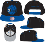 Men's Philadelphia 76ers NBA Black Royality Mitchell & Ness Snapback Hat - Pro Jersey Sports