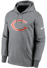 Men's Chicago Bears Nike Heathered Charcoal Fan Gear Primary Logo Therma Performance Pullover Hoodie - Pro Jersey Sports