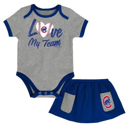 Infant Chicago Cubs Girls Sweet Save Creeper and Skirt Set