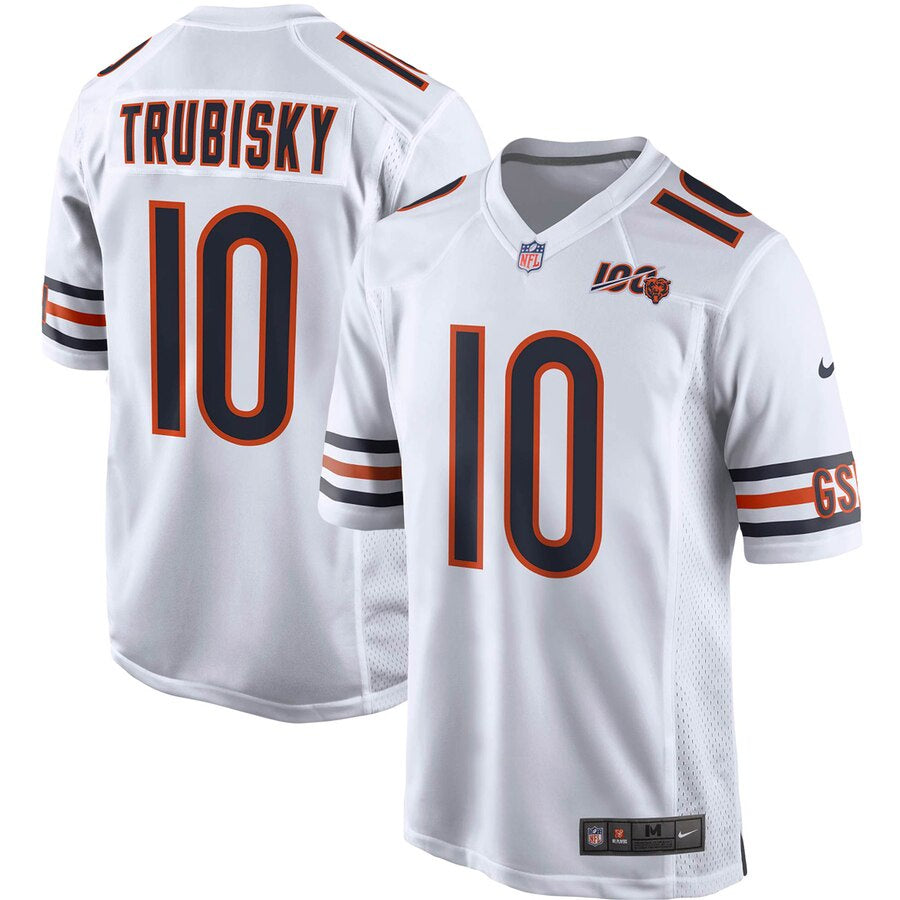 Men's Chicago Bears Mitchell Trubisky Nike White 100th Season Game Jersey