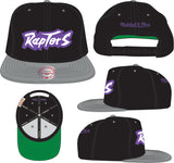 Men's Toronto Raptors NBA Core Basic Script 2 Tone Black/Gray Mitchell & Ness Snapback Hat - Pro Jersey Sports