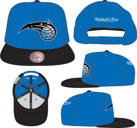 Men's Mitchell & Ness Orlando Magic Core Blue/Black Adjustable Snapback Hat