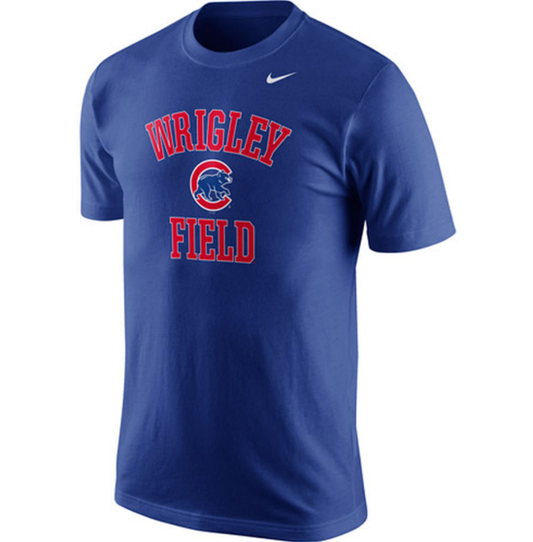 Men's Chicago Cubs Nike Royal Blue Wrigley Field Local Phrase T-Shirt