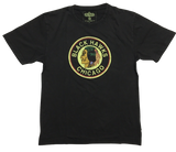 Chicago Blackhawks Brass Tacks 1934 Logo Black Brass Tacks Tee By Red Jacket - Pro Jersey Sports