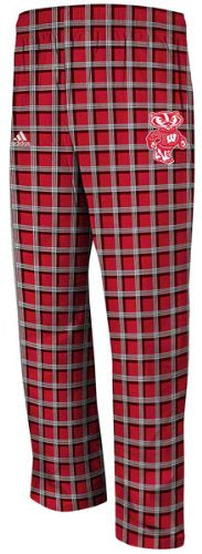 Wisconsin Badgers adidas Red Super Logo Tailgate Flannel Pants