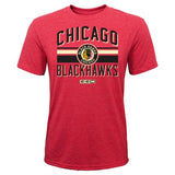 Youth Chicago Blackhawks Triblend CCM Classic Logo Bar Tee - Pro Jersey Sports