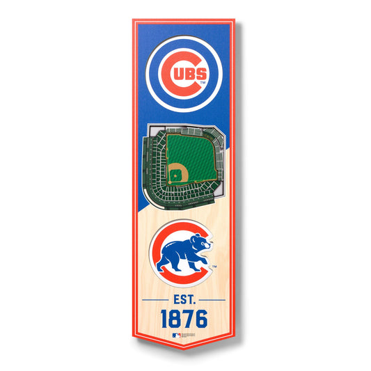 Chicago Cubs 6'' x 19'' 3D StadiumView Banner