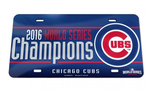 MLB Chicago Cubs 2016 World Series Champions Crystal Mirror License Plate