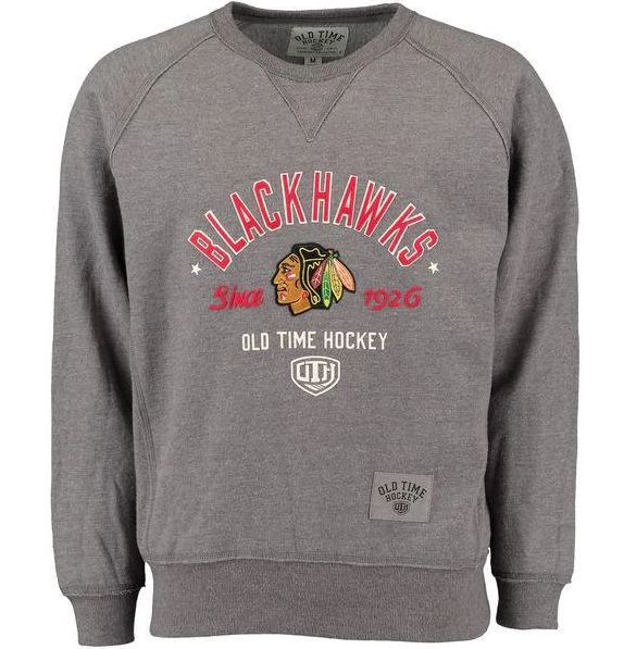 Men's Chicago Blackhawks Old Time Hockey Charcoal Savage Sweatshirt