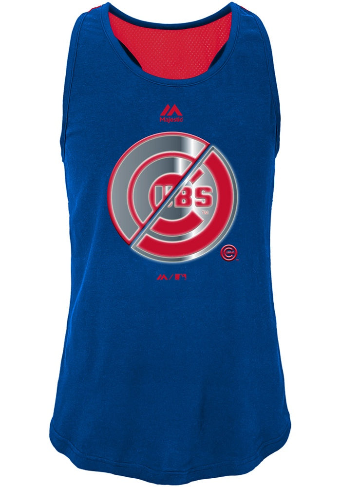 Youth Girls MLB Chicago Cubs Stadium Graphic Tank Top By Majestic