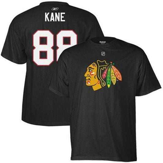 Men's Chicago Blackhawks Patrick Kane Black Name & Number Player T-Shirt