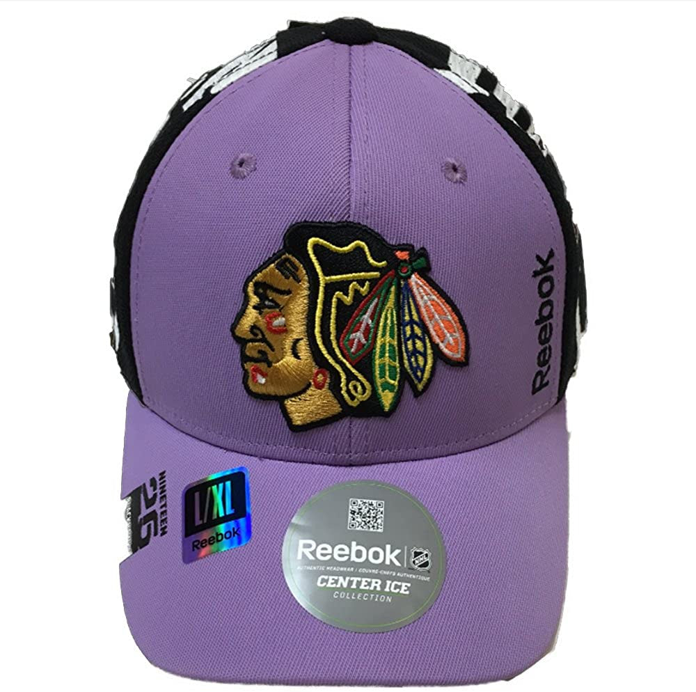 Chicago Blackhawks NHL16 Hockey Fights Cancer Draft Hook Flex Fit Hat By Reebok