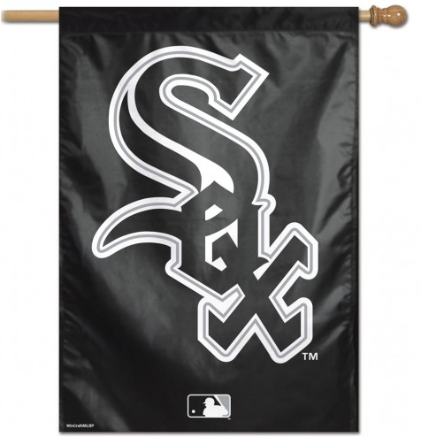 Chicago White Sox 28X40 Black Vertical Flag By Wincraft