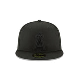 Anaheim Angels Tonal Black On Black 59Fifty Fitted Hat - Pro Jersey Sports
