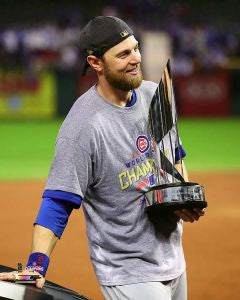 Ben Zobrist Chicago Cubs 2016 MVP Trophy Photo (Size: 8" x 10")