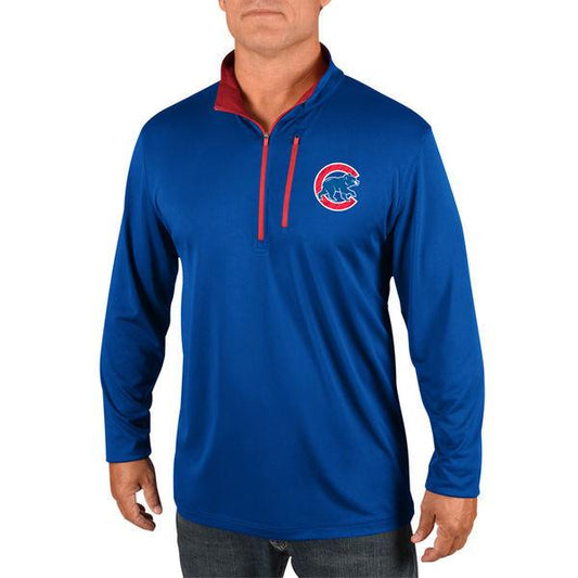 Men's Chicago Cubs Royal Half-Zip Pullover Top by Majestic
