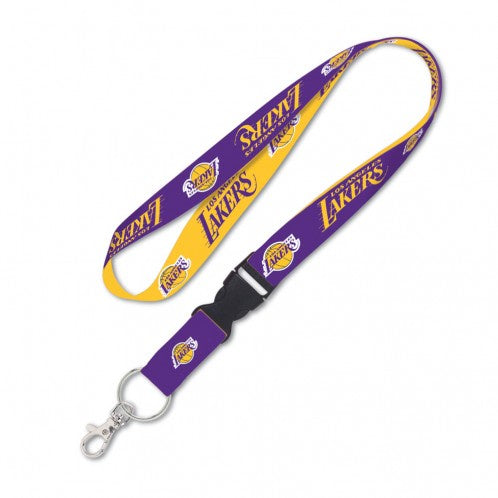 Los Angeles Lakers Double Sided Lanyard With Detachable Buckle By Wincraft