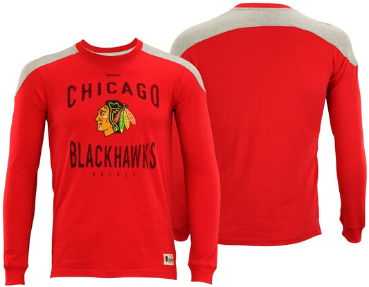 Child Chicago Blackhawks Birthright Red Long Sleeve Tee By Reebok