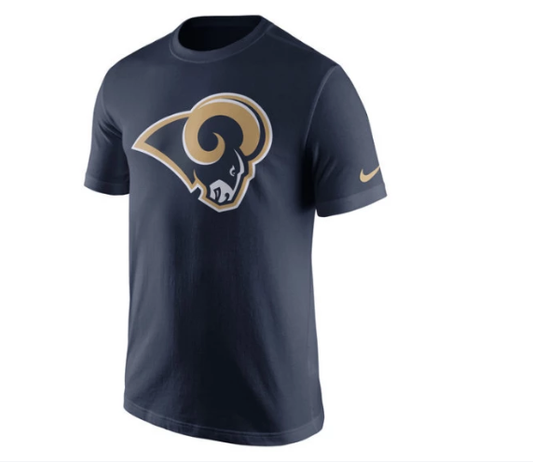 Youth Los Angeles Rams Navy Essential Logo Tee By Nike