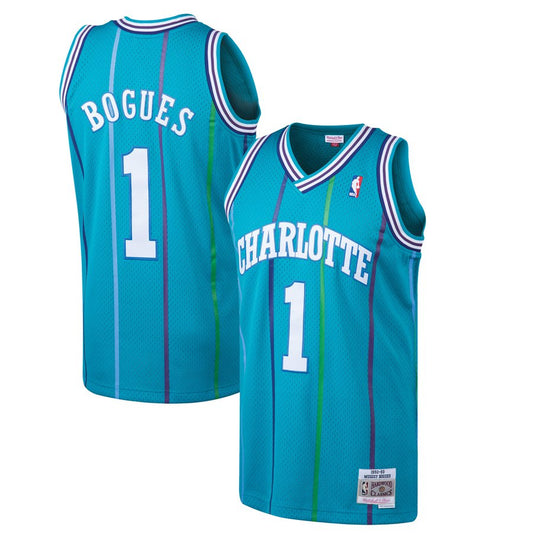 Youth Charlotte Hornets Muggsy Bogues Mitchell & Ness Teal 1992-93 Hardwood Classics Swingman Jersey