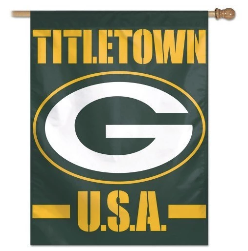Green Bay Packers Titletown U.S.A. 27X37 Vertical Flag By Wincraft
