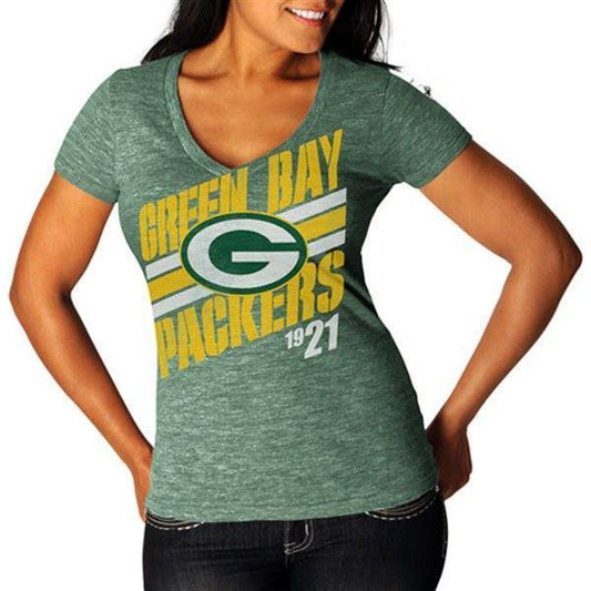 Women's Green Bay Packers Victory Play IV Melange T-Shirt - Green