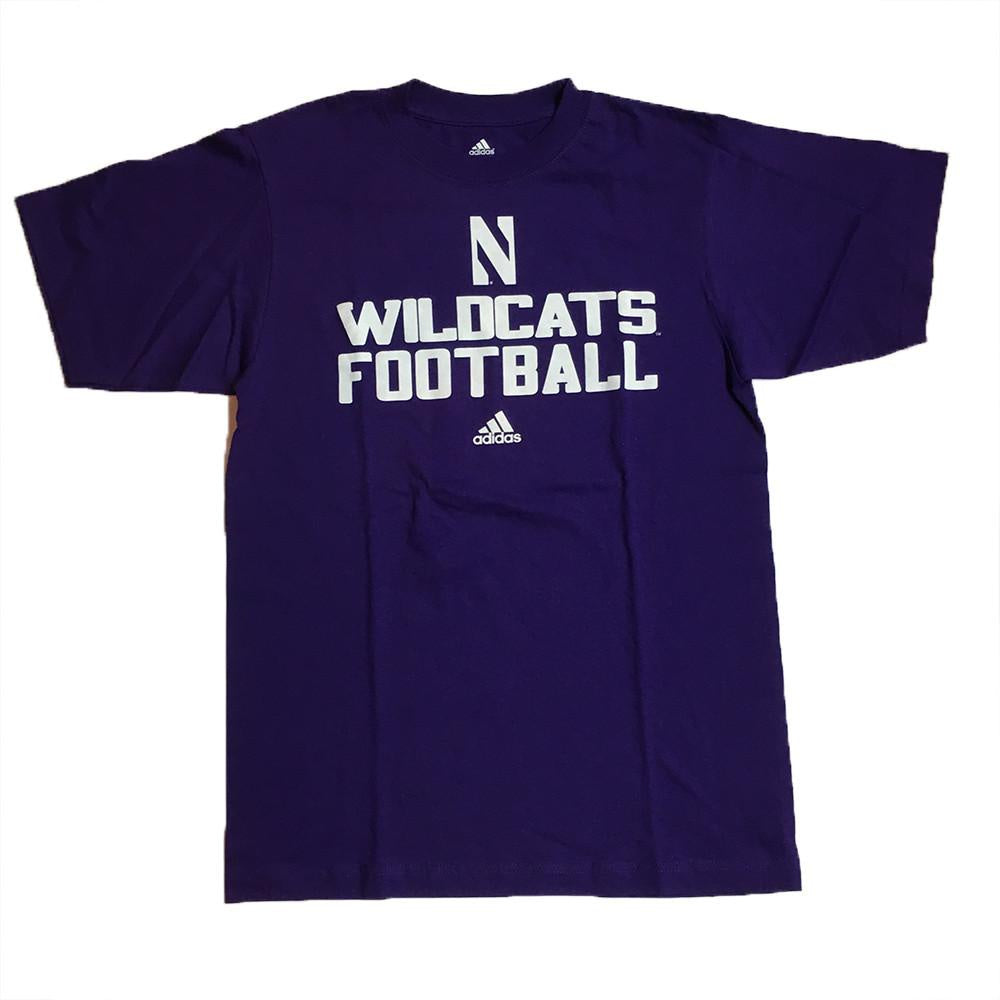 adidas Northwestern Wildcats Sideline "Wildcats Football" Purple T-Shirt
