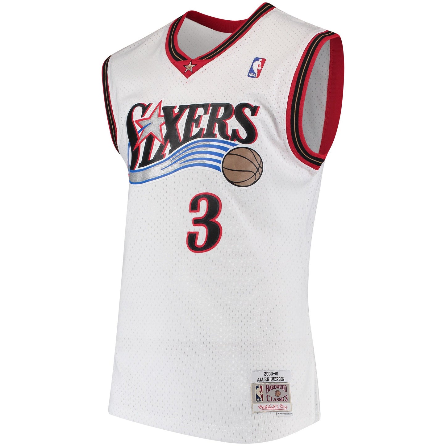 Men’s Allen Iverson Philadelphia 76ers 2000-2001 Swingman White Replica Jersey By Mitchell & Ness - Pro Jersey Sports