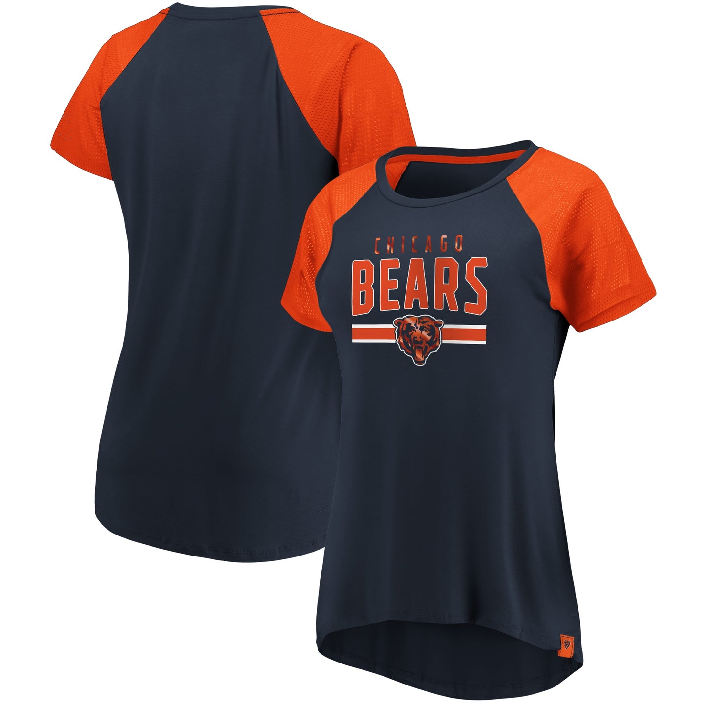 Women's Chicago Bears Fanatics Branded Navy/Orange Shining Victory T-Shirt