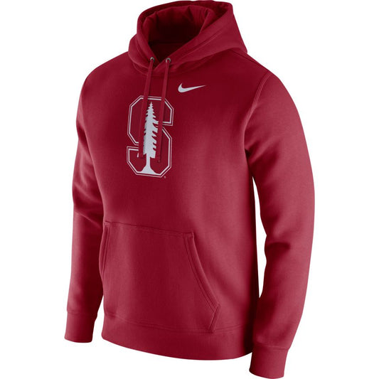 Men's Nike Stanford Cardinal Red Primary Logo Club Fleece Pullover Hoodie