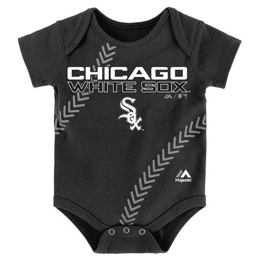 Chicago White Sox Majestic Newborn/Infant Black Fan-Atic Baseball Bodysuit
