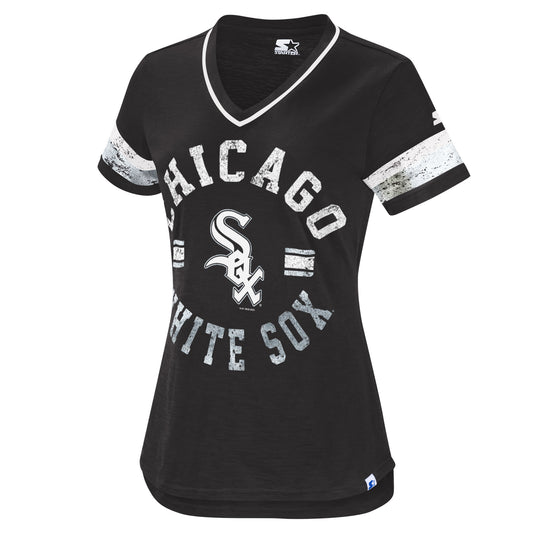 Women's Chicago White Sox Black Starter Stripe Tee