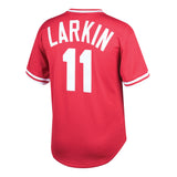 Men's Barry Larkin Cincinnati Reds Mitchell & Ness Cooperstown Collection Authentic Mesh Batting Practice Jersey - Red - Pro Jersey Sports