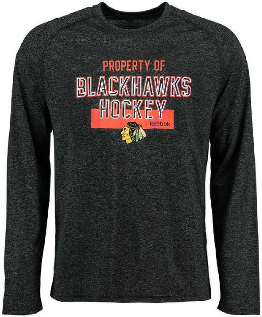 Chicago Blackhawks Mens Reebok Common Property Ultimate Supremium Synthetic Long Sleeve Shirt