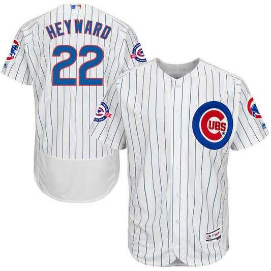 Chicago Cubs Jason Heyward Home Flexbase Authentic Jersey with 100 Years at Wrigley Field Commemorative Patch