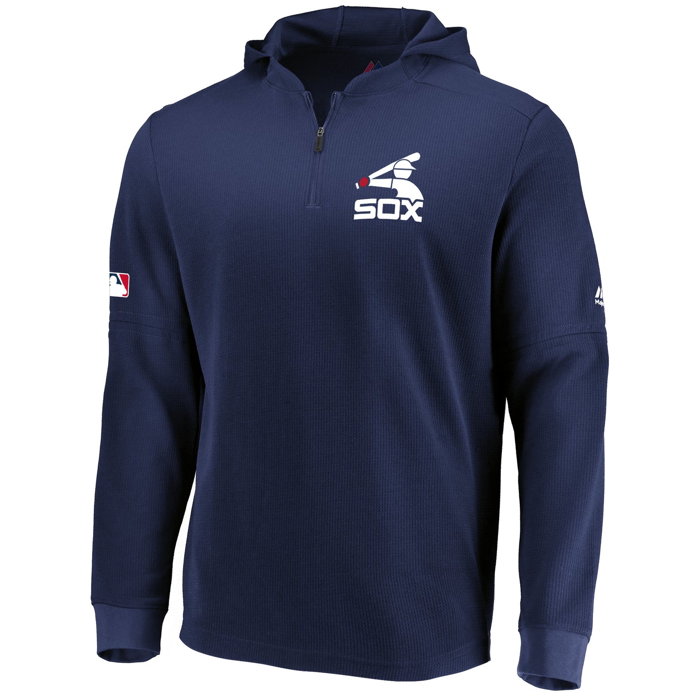 Men's Chicago White Sox Authentic Collection Navy BP Waffle Long Sleeve Hooded Top