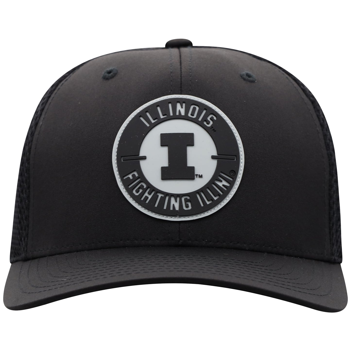 Men's Top Of The World Illinois Fighting Illini Black Abbott One Fit Flex Fit Hat