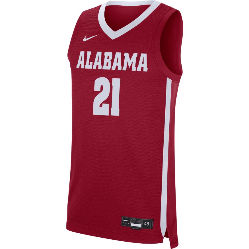 Men's NCAA Alabama Crimson Tide Nike #21 Crimson Replica Basketball Jersey