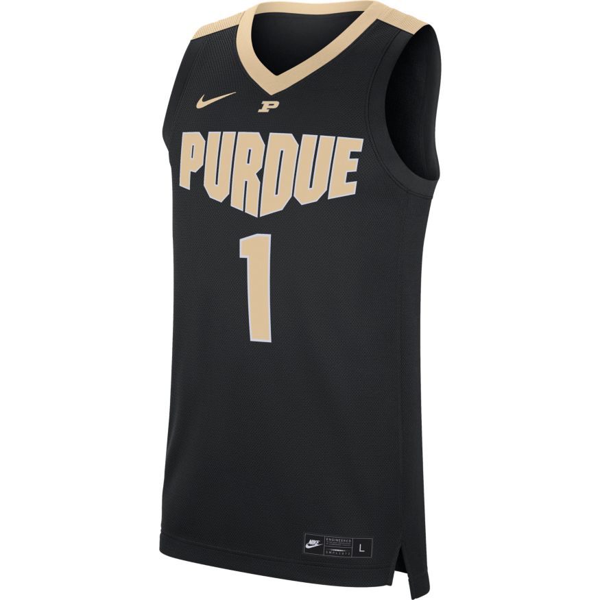 Men's NCAA Purdue Boilermakers #1 Nike Black Replica Basketball Jersey